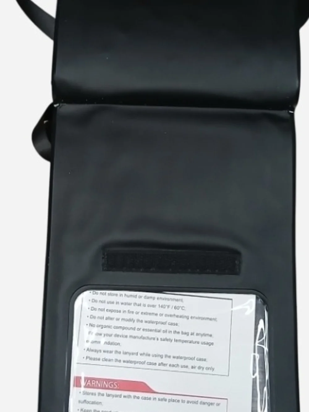 Large Double Black Waterproof Phone Pouch with Neck Strap